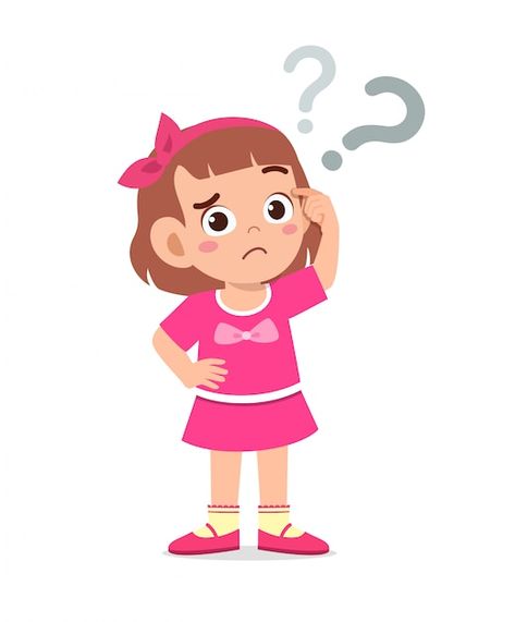 Cute little kid girl think with question... | Premium Vector #Freepik #vector #girl-cartoon #cartoon #question-illustration #interrogation Question Illustration, Thinking Cartoon, Rukun Negara, Vector Girl, Cartoon Cartoon, Muslim Girl, Girl Thinking, Question Mark, Muslim Girls