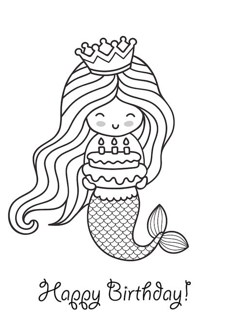 Printable Birthday Cards | Coloring Mermaid Coloring Birthday Cards Printable, Birthday Card Coloring Printable, Happy Birthday Coloring Pages Printables, Mermaid Birthday Cards, Mermaid Coloring Pages Free Printable, Birthday Coloring Sheets, Happy Birthday Mermaid, Happy Birthday Free Printable, Mermaid Birthday Card