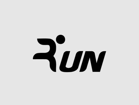 Run Club Ideas, Sportswear Logo Ideas, Logo With Movement, Sports Typography Design, Fitness Logo Design Ideas, Run Club Logo, Running Logo Design, Run Logo Design, Sporty Logo Design