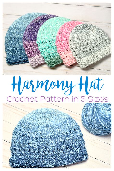 Crochet Hats Free Pattern Light Weight Yarn, Best Crochet Hat Pattern, Crochet Hat 3 Weight Yarn, Lion Brand Ombre Yarn Patterns, Crochet Hat Fingering Weight Yarn, Mandala Ombre Crochet Patterns, Free Crochet Patterns Worsted Weight Yarn, Crochet Adult Hat Free Pattern, Crochet With Ombre Yarn