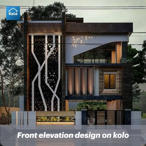 frontelevation, koloapp, kerala, exterior, delhi 3d Front Elevation, Elevation Ideas, House Structure Design, Building Front Designs, House Concept, Small House Elevation, Facade Architecture Design, Best Modern House Design, Building Elevation