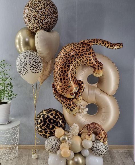 Leopard Birthday Parties, Cheetah Birthday, Leopard Birthday, Animal Print Party, Balloon Crafts, Balloon Display, Safari Birthday Party, Diy Balloon Decorations, Mini Balloons