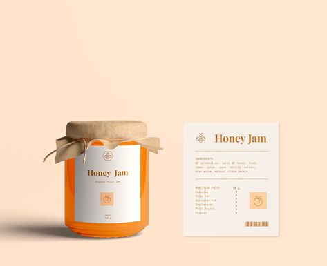 Upgrade the look of your homemade jams, honey, marmalades, and preserves with our Minimalistic Label design for Canva. Effortlessly enhance the presentation of your handcrafted spreads, whether you're a small business owner or creating gifts for loved ones. These labels offer a clean and sophisticated aesthetic to your products, elevating them to new levels of appeal. But why stop there? Elevate your jam brand with a custom logo that captures the essence of your delicious spreads. Let your logo Homemade Logo Design, Ingredients Label Design, Honey Packaging Design, Homemade Labels, Honey Label Design, Jam Canning, Jam Packaging, Honey Jam, Jam Label