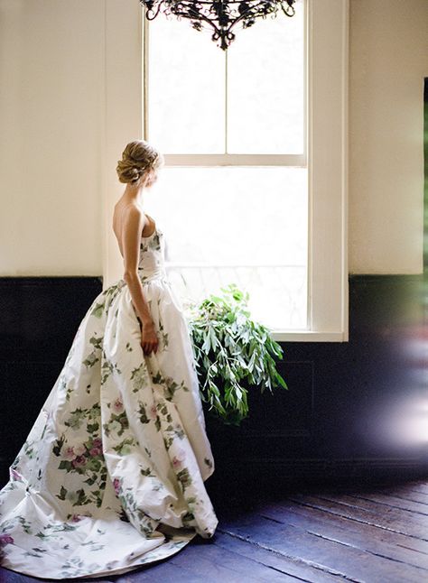 Floral reception dress Botanical Dress, Green Wedding Dresses, Sarah Elizabeth, Blue Wedding Inspiration, Something Blue Wedding, Floral Wedding Dress, Wedding Reception Dress, A Wedding Dress, Reception Dress