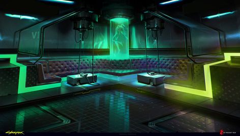 Afterlife VIP Lounge Art from Cyberpunk 2077 #art #artwork #gameart #gameartwork #videogameart #conceptart #illustration #cyberpunk2077 #cyberpunk2077art #cyberpunk2077conceptart #environmentdesign #environmentart Cyberpunk 2077 Art, Afterlife Art, Cyberpunk 2077 Concept Art, Cyberpunk Interior, Lounge Art, Scifi Environment, Cyberpunk Design, Vip Lounge, Interior Concept