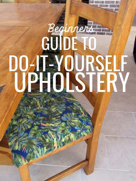 Can I Reupholster This Chair Myself? How To Reupholster A Chair Seat, How To Reholposter A Chair, How To Reupholster A Chair, Reupholster Chair Cushion, Reupholster Chair Diy, Upholstered Chairs Diy, Chair Reupholstery, Recovering Chairs, Diy Furniture Upholstery