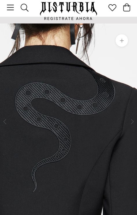 Snake Inspired Fashion, Crescent Moon Embroidery, Snake Embroidery, Moon Embroidery, Snake Dress, Embroidered Blazer, Punk Looks, Tailored Jumpsuit, Embroidered Coat