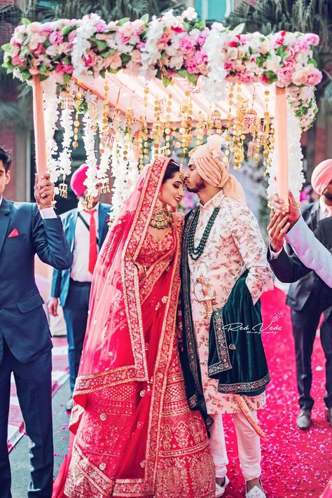 Intimate Ludhiana Wedding With Pin-Worthy Bridal Portraits Bride Entry, Sabyasachi Bride, Bridal Photography Poses, Couple Wedding Dress, Bride Groom Photos, Indian Wedding Couple, Indian Wedding Photography Poses, Indian Bride And Groom, Wedding Couple Poses