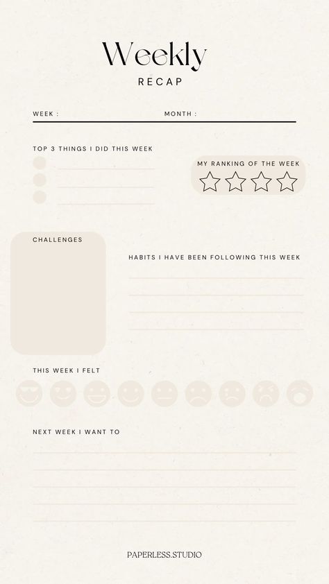 Weekly Planner -  WEEKLY RECAP 🗓️✨ plannertoorganize #sewingplanner🦐. Summer Recap Journal, Weekly Reflection Template, Weekly Recap Journal, Online Bullet Journal, Virtual Journal, Free Weekly Planner Templates, Monthly Recap, Weekly Reflection, Space Day