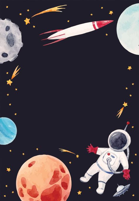 Outer Space - Birthday Invitation Template (free) | Greetings Island Space Theme Template, Outer Space Birthday Invitations Free, Diy Space Invitations, Space Theme Invitations Birthday, Space Theme Party Invitations, Space Themed Birthday Invite, Two The Moon Invitation Template, Space Theme Invitation Template, Space Birthday Party Invitations