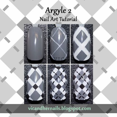 Argyle Nails, Plaid Nail Art, Natural Gel Nails, Nails Tutorial, Nail Designs Tutorial, Nail Art Techniques, Plaid Nails, Geometric Nail, Her Nails