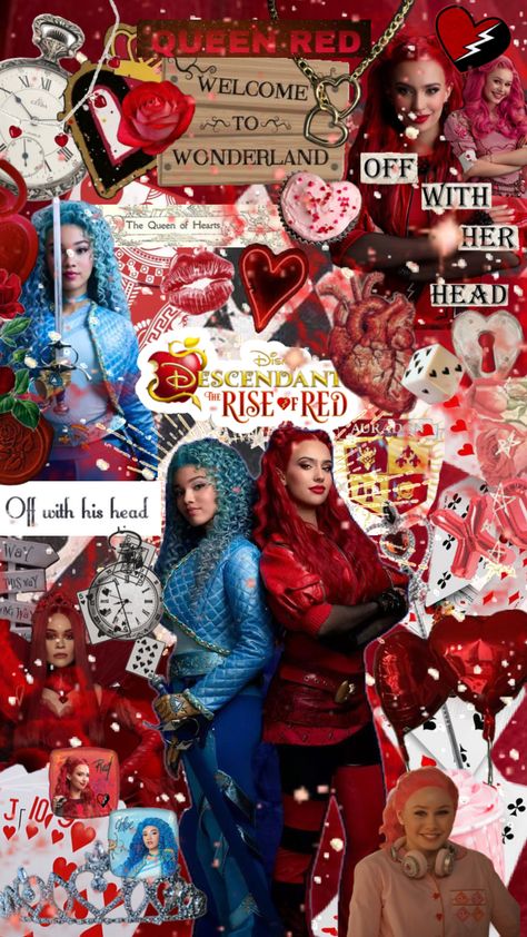 #vibes #music #wallpaper #art #wallpaper #quotes #red #redaesthetic #riseofred #descendants ❤️ Descendants Wallpaper, Off With His Head, Red Quotes, Red Charm, Wallpaper Art, Music Wallpaper, Red Aesthetic, Queen Of Hearts, Descendants