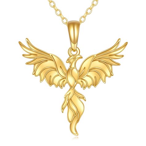 PRICES MAY VARY. 💖Design💖The phoenix represents this growth in spirit, rebirth, and beyond. A pendant with a trend-setting look represents an elegant reborn phoenix, with 14K The phoenix grows stronger every time it is reborn. Believe that it can give you the strength to face life and the future. 💎Material💎The 14K Phoenix necklace is made of real 14k gold, which has 58.5% Real Gold, NOT just a covering of gold-plated. Won't tarnish.Especially for those with sensitive skin. It is high-quality Phoenix Necklace, Phoenix Pendant, Gold Necklace Designs, Necklace For Women, Real Gold, Necklace Jewelry, Necklace Designs, Gifts For Teens, Phoenix