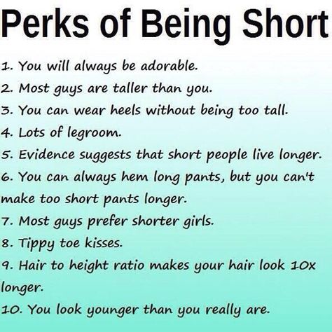 Perks of being short Short People Humor, Short People Jokes, Short Girl Quotes, Short People Quotes, Short People Problems, Being Short, Short Girl Problems, Short Person, Short Funny Quotes