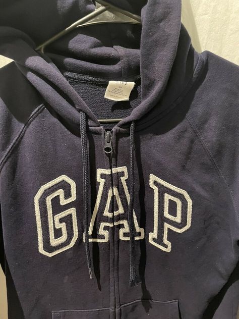 EUC Gap Boys Girls Zip Up Sweatshirt Hoodie Blue size XS Logo.