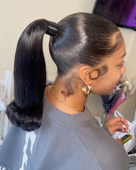 Sleek Braided Ponytail, Barbie Ponytail, Slick Ponytail, Weave Ponytail Hairstyles, Twisted Hair, Sleek Ponytail Hairstyles, Black Ponytail Hairstyles, Birthday Hairstyles, Natural Hair Styles Easy