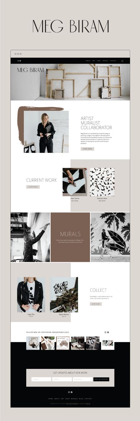 Clean Websites Design, Neutral Website Design Inspiration, Artist Website Inspiration, Paint Website Design, Art Website Design Inspiration, Contemporary Website Design, Artistic Web Design, Artistic Website Design, Painting Website Design