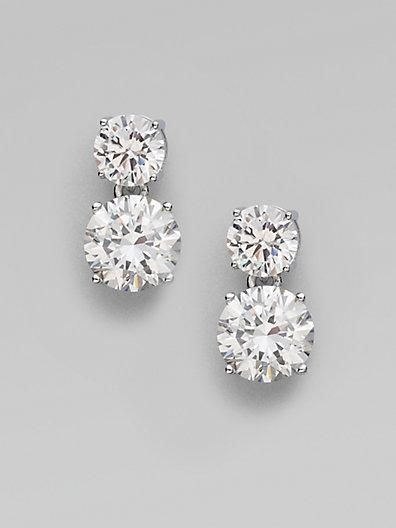 Simply the perfect gift! #diamondearrings Double Stud Earrings, Diamond Wedding Jewelry, Cz Jewelry, Wedding Jewelry Sets, Diamond Fashion, Dream Jewelry, Schmuck Design, Wedding Earrings, Diamond Earrings Studs