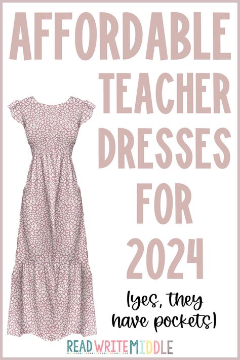 If you're looking for new teacher dresses for start of the school year, look no farther! I've found some of the cutest teacher dresses from Amazon! These dresses for teachers are perfect for fall, winter, and spring! They are some of the best teacher dresses on Amazon! These dresses for teachers are cute and affordable and they all have pockets. These affordable teacher outfits include amazing dresses for teaching! Teacher Clothes Teaching Outfits, Middle School Teacher Outfits, Dresses For Teachers, Amazon Teacher Outfits, Teacher Outfits Amazon, School Teacher Outfits, Dresses From Amazon, Teacher Dresses, Teaching Outfits