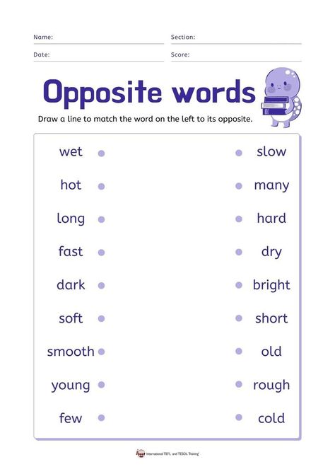 Opposite Words Worksheet, Opposite Words For Kids, Opposites Worksheet, Antonyms Worksheet, Words Worksheet, Worksheets For Class 1, English Grammar For Kids, English Worksheets For Kindergarten, Grammar For Kids