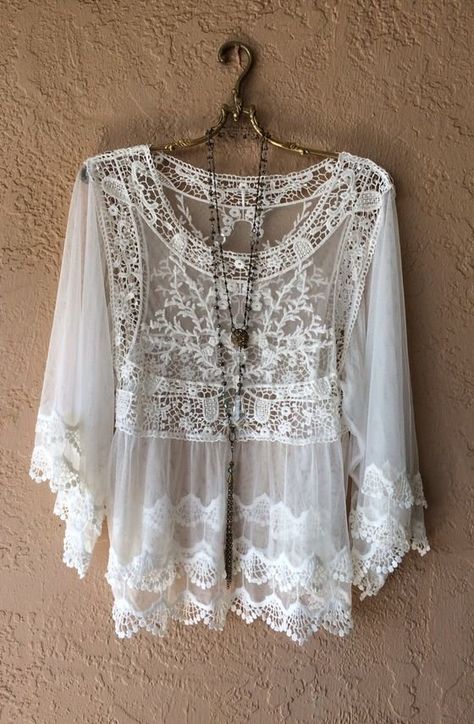 Romantic Lace Blouse, Bohemian Angel, Detail Couture, Moda Hippie, Boho Mode, Mode Hippie, Estilo Hippie, Mode Boho, Bohol