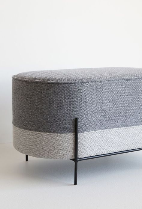 Materials Fabric, Metal, Plywood, WoodColors GreySize 70x43xh40cm Contemporary Living Room Furniture, Modern Shop, Small Furniture, Scandinavian Home, Nordic Design, Ottoman Bench, Sofas And Chairs, At Home Store, Outdoor Ottoman