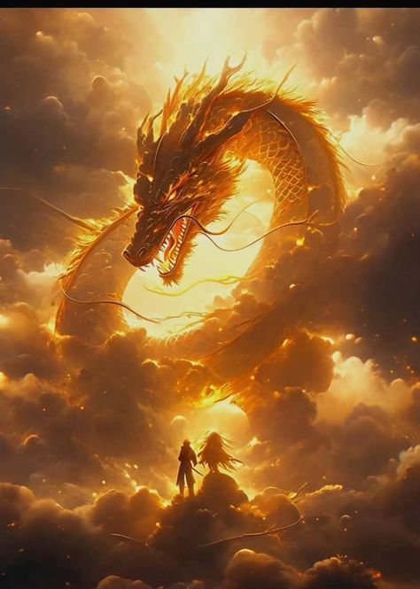 Sun Dragon Art, Celestial Dragon, Dragon Illustration, Gold Dragon, Sun Designs, White Dragon, Fire Dragon, God Art, Chinese Dragon