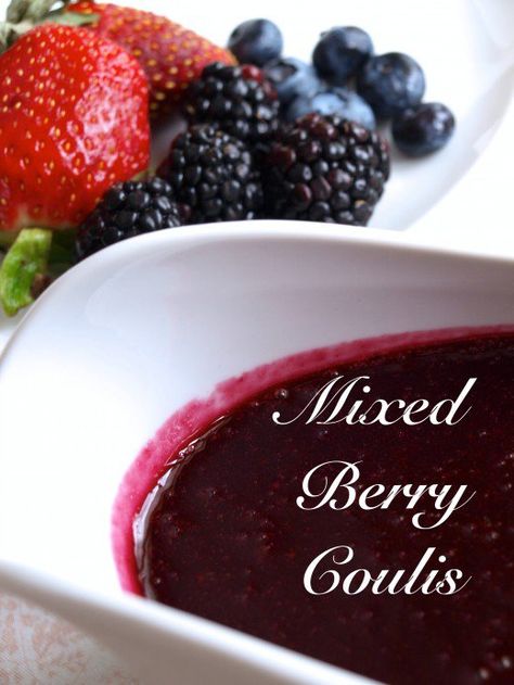 Delicious on pancakes, pie or anything else, this mixed berry sauce is so good. Fruit Sauces Desserts, Mixed Berry Coulis, Lemon Coulis Recipe, Berry Coulis Recipes, Berry Sauce Recipe, Mixed Berry Sauce, Fruit Coulis, Coulis Recipe, Fruit Sauces