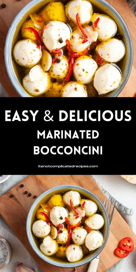 Marinated Mozzarella Balls, Lemon Recipes Easy, Marinated Mozzarella, Quick Summer Meals, Christmas Side Dish Recipes, Mozzarella Balls, Popular Appetizers, Cherry Tomato Pasta, Quick And Easy Appetizers