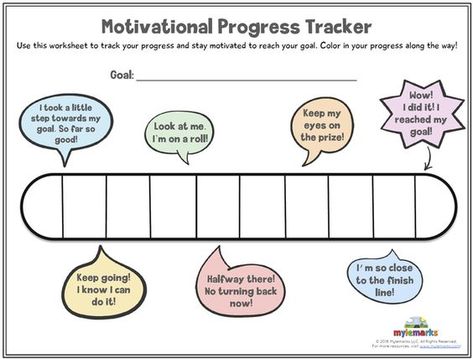 Goal Setting Counseling Activities, Goal Progress Tracker, Motivational Worksheets, Motivation Worksheet, Progress Tracker Printable, Motivation Activities, Therapeutic Worksheets, Motivational Activities, Therapy Interventions