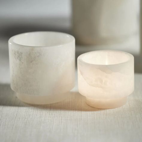 Yasmeen Polished Alabaster Stone Candle Holder Marble Candles, Coffee Table Candles, Stone Candle Holder, Coastal Farmhouse Decor, Candle Dish, Stone Candles, Alabaster Stone, Marble Candle, Cozy Candles