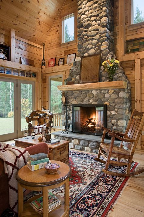 Outdoor Stone Fireplaces, Log Home Plan, Cabin Fireplace, Indoor Outdoor Fireplaces, Luxury Log Cabins, Log Cabin Living, Log Home Living, Log Home Designs, Log Cabin Decor