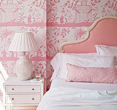 Toile Room, Florida Home Decorating, Pink Chinoiserie, Beach Pink, Pink Bedrooms, Chinoiserie Chic, Pink Interior, Big Girl Rooms, Pink Room