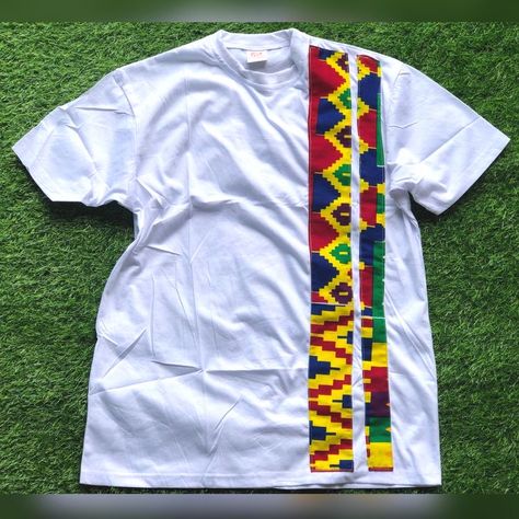 Ankara Tshirt Designs For Men, African Print Tops With Jeans, Bold Fashion Outfits, African Kids Clothes, Kitenge Designs, African Print Jumpsuit, Corporate Shirts, Kente Fabric, Moda Afro