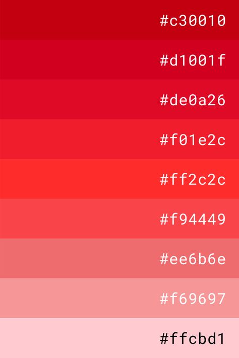 Red Ombre Color Palette, Color Palette Reds, Red Hex Code Palette, Brand Pallete Color, Color Red Palette, Red Colour Palette Shades, Canva Color Palette Codes Red, Lip Hex Codes Dti, Light Red Color Palette