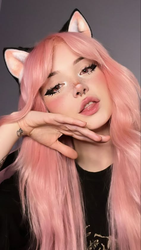 Cool Tone Hair Color, Cool Tone Hair, Egirl Pink, Cool Tone Hair Colors, Glossy Brunette, Cute Egirl, Alt Hair, Asian Skin Tone, Beige Highlights