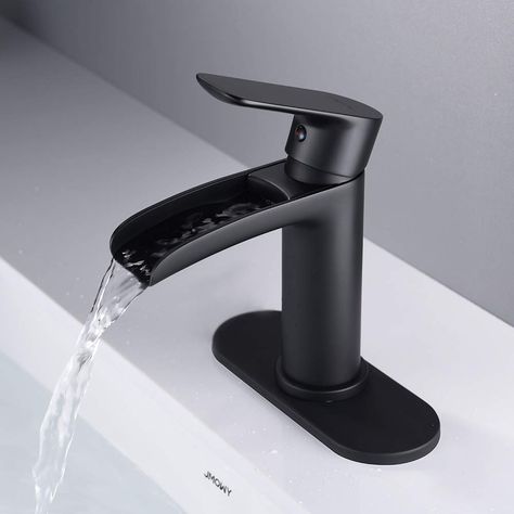 Black Taps Bathroom Sink, Taps For Bathroom Sinks, Black Bathroom Faucet Single Hole, Black Matte Faucet Bathroom, Matte Black Sink Bathroom, Black Bathroom Faucet Ideas, Black Taps Bathroom, Black Faucets Bathroom, Black Sink Faucet Bathroom