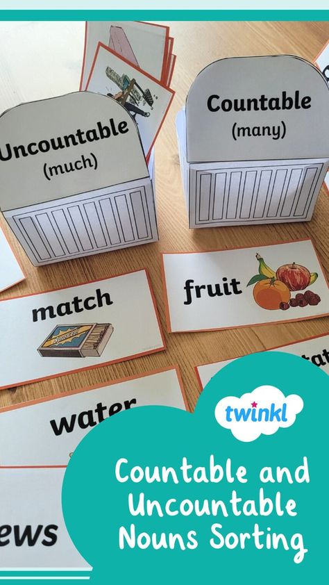 countable and uncountable nouns sorting activity for Nigerian children. Nouns For Kids, Countable And Uncountable Nouns, Nouns Activities, Uncountable Nouns, Teacher Motivation, Esl Teaching Resources, Treasure Chests, English Teaching Materials, 19 Days Manga Español