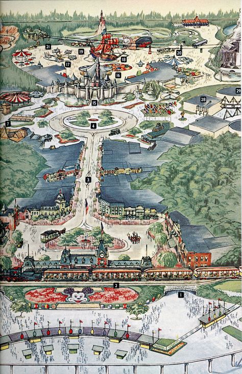 Disney Maps, Disney Map, Vintage National Geographic, Disneyland Map, Walt Disney Imagineering, Disney Imagineering, Retro Disney, Disney Memories, Disney 100