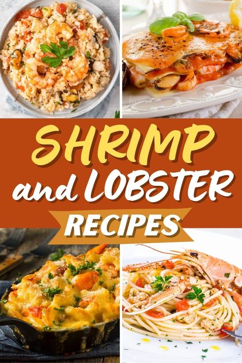 Try these shrimp and lobster recipes for a seafood feast like no other! From pasta to stew to pizza, you just can't beat this tasty combo. Red Lobster Seafood Pasta, Lobster And Shrimp Recipes, Shrimp And Lobster Pasta, Leftover Lobster Recipes, Lobster Scampi Recipe, Lobster And Shrimp Pasta, Baked Lobster Tail, Grilled Lobster Recipes, Creative Dinners