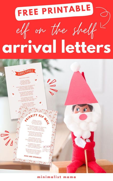 It's that time again... Elf on the Shelf! If you're hunting for cute Elf on the Shelf arrival ideas, these free printable arrival letters are what you need! Choose from 5 cute designs - perfect for your little eflie! First Arrival Elf On The Shelf Letter, First Time Introducing Elf On The Shelf, Elf Arrival Ideas New First Time, Elf On The Shelf Ideas Alphabet, Introduction Of Elf On The Shelf, Elf On The Shelf New Elf Arrival, Elf On The Shelf Letter Template Free Printable, Intro To Elf On The Shelf, First Arrival Elf On The Shelf