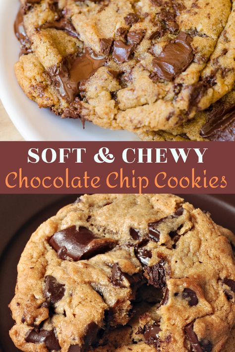 Chocolate Chip Cookies Without Butter, Cookies Without Butter, Soft Chewy Chocolate Chip Cookies, Cookies Soft, Soft Chocolate Chip Cookies, Perfect Chocolate Chip Cookies, Recipes Chocolate, Chocolate Cookie Recipes, Chewy Chocolate Chip