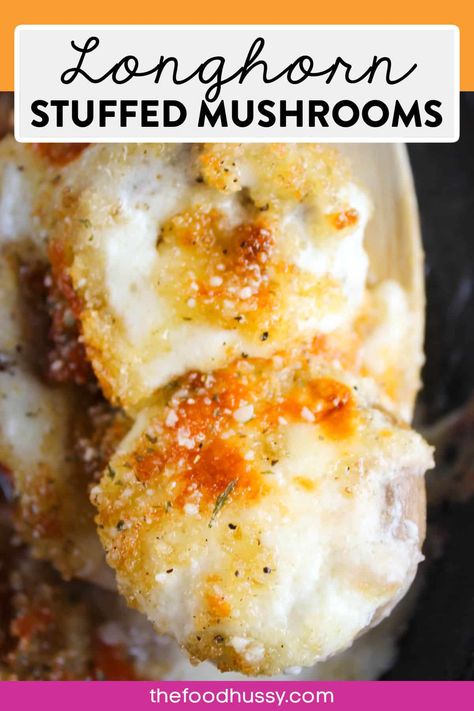 Long Horn Mushrooms Recipe, Longhorn Parmesan Crusted Mushrooms, Long Horn Cheese Stuffed Mushrooms, Longhorn Steakhouse Mushrooms, Longhorn Mushroom Copycat, Jalapeno Popper Mushrooms, Longhorn White Cheddar Stuffed Mushrooms, Longhorn Steakhouse Recipes Appetizers, Outback Mushrooms Copycat Recipes