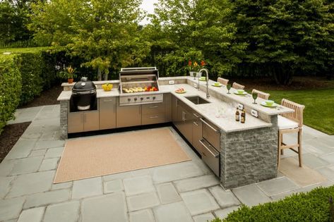 Design Grill, Backyard Barbeque, Outdoor Kitchen Countertops, Modern Outdoor Kitchen, Outdoor Kitchen Bars, Outdoor Kitchen Plans, Kitchen Design Diy, Outdoor Bbq Kitchen, Enjoy Your Meal