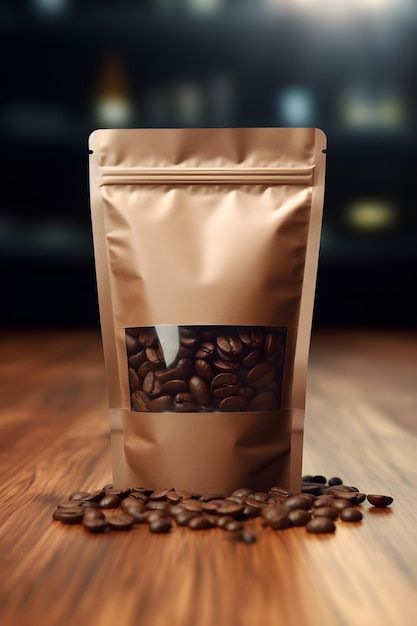 Photo a bag of coffee beans is on a tabl... | Premium Photo #Freepik #photo #coffe #coffee-beans #arabica #coffee-background Coffee Products Photography, Product Photography Coffee, Coffee Bag Photography, Packaging Design Coffee, Bag Of Coffee Beans, Coffee Beans Photography, Cafe Board, Coffee Pic, Coffee Bean Bag