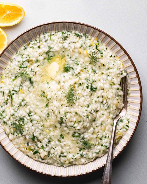 Lemon Dill Risotto - Redwood Kitchen Dill Risotto, Ingredient Prep, Lemon Dill, Risotto Recipes, Sour Taste, Wine Sauce, Late Winter, Dill Pickle, Sweet Onion