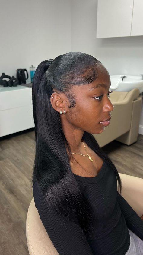 Style: Low Pony Half Up Half Down Quick Weave (no leave out) • August bookings available via https://slayedbychels.as.me • After hours… | Instagram Quick Hairstyle Ideas For Black Women, Weave Hairstyles No Leave Out, Hairstyles Of Straight Hair, Ponytail Styles Half Up Half Down, Low Pony Half Up Half Down, Half Up Half Down Low Ponytail Weave, Half Up Half Down Hair Leave Out, Half Up Half Down Hair Styles Weave, Low Half Up Half Down Hairstyles