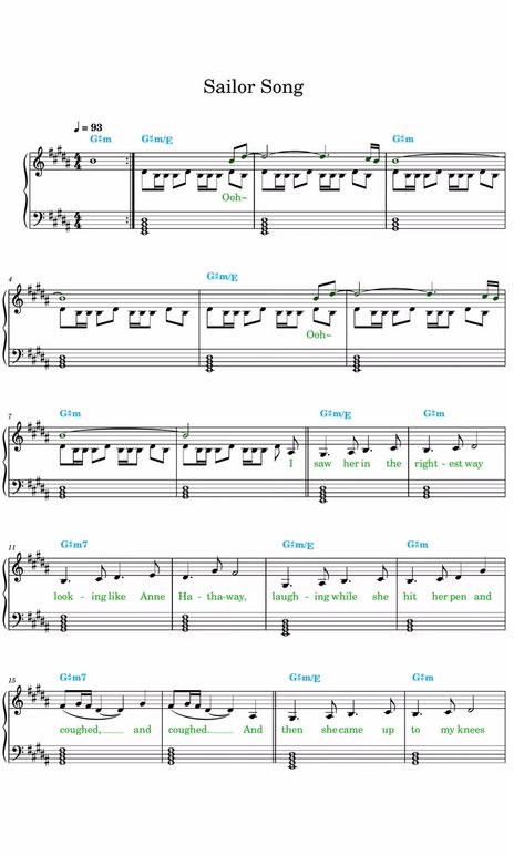 악보 楽譜 乐谱 Partition Partitura Spartito Ноты Klaviernoten Notenblätter पत्रक संगीत نوتة موسيقية Sailor Song Piano Letters, Sailor Song Guitar Chords, Max Martin, Piano Sheet Music Pdf, Song With Lyrics, Lyrics And Chords, Rock Songs, Sheet Music Pdf, Piano Sheet