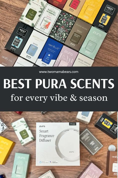 Want your home to smell like a hotel lobby? Try Retreat! Fresh laundry? Definitely try Linens & Surf. Get all the best Pura scents right here. Best Home Fragrance House Smells, Best Pura Scents, Pura Scent Combos, Pura Scents, Anthropology Home, Thymes Frasier Fir, Best Home Fragrance, Christmas Tree Scent, Fresh Laundry