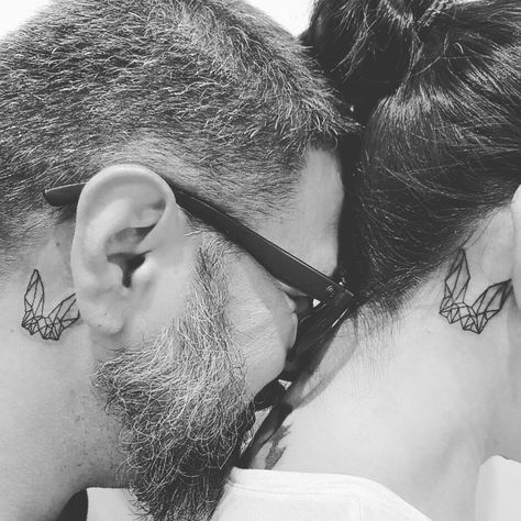 Couple Tattoos Tattoo For Couples, Behind The Ear Tattoo, Couple Tattoo, The Ear, Couple Tattoos, Ear Tattoo, Behind Ear Tattoo, Tattoos, Quick Saves